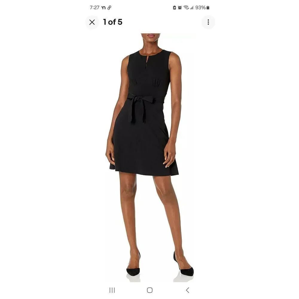 New Size 14 Lark & Ro Black Sheath Sleeveless ALine Dress with Pockets